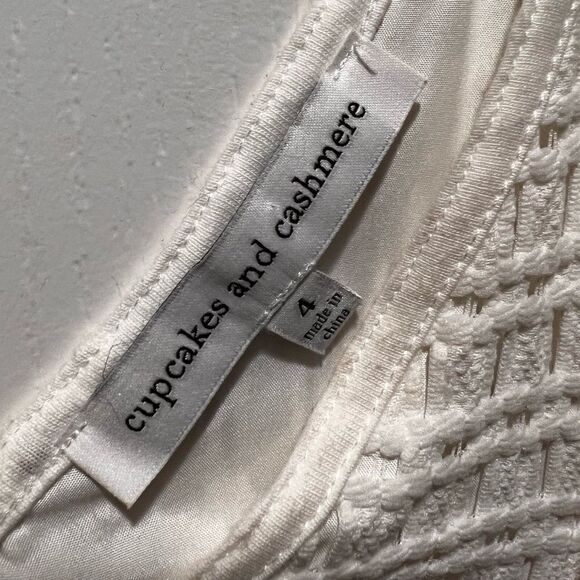 Cupcakes and Cashmere Matilda' Lacey Eyelet Dress deep V crocheted white dress - Picture 8 of 8